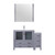 Lexora Volez 48 inch W Dark Grey Vanity Cabinet with Side Cabinet, White Ceramic Top, and 34 in Mirror
