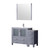 Lexora LVV48S36B611 Volez 48 inch W Dark Grey Vanity Cabinet with Side Cabinet, White Ceramic Top, and 34 in Mirror