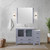 Lexora LVV48S36B611 Volez 48 inch W Dark Grey Vanity Cabinet with Side Cabinet, White Ceramic Top, and 34 in Mirror