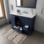 Lexora Dukes 48 in. W Navy Blue Vanity Cabinet and Cultured Marble Top