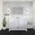 Lexora Dukes 48 in. W White Double Sink Vanity Cabinet and White Quartz Top