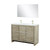 Lexora Lafarre 48 inch W x 20 in D Rustic Acacia Double Sink Vanity Cabinet, White Quartz Top, Brushed Nickel Faucet Set and 43 in Mirror