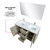 Lexora Lafarre 48 inch W x 20 in D Rustic Acacia Double Sink Vanity Cabinet, Cultured Marble Top, Brushed Nickel Faucet Set and 43 in Mirror