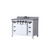 Lexora Marsyas 48 inch W White Bath Vanity Cabinet, Grey Quartz Countertop and Faucet Set