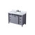 Lexora LVM48SB101 Marsyas 48 inch W Dark Grey Bath Vanity Cabinet, Carrara Marble Countertop and Faucet Set