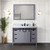 Lexora Marsyas 48 inch W Dark Grey Bath Vanity Cabinet, Carrara Marble Countertop and Faucet Set
