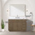 Lexora Abbey 48 inch W Grey Oak Vanity Cabinet, Carrara Marble Top, Faucet Set, and 46 in Mirror