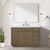 Lexora Abbey 48 inch W Grey Oak Vanity Cabinet, Carrara Marble Top, Faucet Set, and 46 in Mirror
