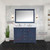 Lexora LVD48DE301 Dukes 48 in. W Navy Blue Double Sink Vanity Cabinet, Cultured Marble Top, and Faucet Set