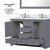 Lexora Dukes 48 in. W Dark Grey Double Sink Vanity Cabinet, Cultured Marble Top, and Faucet Set