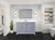 Lexora Dukes 48 in. W Dark Grey Double Sink Vanity Cabinet, Cultured Marble Top, and Faucet Set