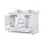 Lexora LVD48DA201 Dukes 48 in. W White Double Sink Vanity Cabinet, White Quartz Top, and Faucet Set