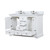 Lexora Dukes 48 in. W White Double Sink Vanity Cabinet, Cultured Marble Top, and Faucet Set