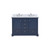 Lexora Dukes 48 in. W Navy Blue Double Sink Vanity Cabinet, White Quartz Top, and Faucet Set