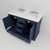 Lexora LVD48DE201 Dukes 48 in. W Navy Blue Double Sink Vanity Cabinet, White Quartz Top, and Faucet Set