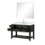 Lexora Norwalk 48 inch W Black Oak Vanity Cabinet, Carrara Marble Top, Faucet Set, and 46 in Mirror