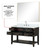 Lexora LVN48SJ111 Norwalk 48 inch W Black Oak Vanity Cabinet, Carrara Marble Top, Faucet Set, and 46 in Mirror