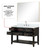 Lexora Norwalk 48 inch W Black Oak Vanity Cabinet, Carrara Marble Top, Faucet Set, and 46 in Mirror