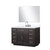 Lexora LVA48SJ111 Abbey 48 inch W Black Oak Vanity Cabinet, Carrara Marble Top, Faucet Set, and 46 in Mirror