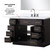 Lexora Abbey 48 inch W Black Oak Vanity Cabinet, Carrara Marble Top, Faucet Set, and 46 in Mirror