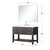 Lexora LVN48SK111 Norwalk 48 inch W Brown Oak Vanity Cabinet, Carrara Marble Top, Faucet Set, and 46 in Mirror