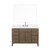 Lexora Laurel 48 inch W Grey Oak Vanity Cabinet, Carrara Marble Top, Faucet Set, and 46 in Mirror