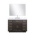 Lexora LVA48SK111 Abbey 48 inch W Brown Oak Vanity Cabinet, Carrara Marble Top, Faucet Set, and 46 in Mirror