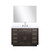 Lexora Abbey 48 inch W Brown Oak Vanity Cabinet, Carrara Marble Top, Faucet Set, and 46 in Mirror
