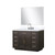 Lexora Abbey 48 inch W Brown Oak Vanity Cabinet, Carrara Marble Top, Faucet Set, and 46 in Mirror