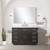 Lexora Abbey 48 inch W Brown Oak Vanity Cabinet, Carrara Marble Top, Faucet Set, and 46 in Mirror