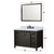 Lexora Marsyas 48 inch W Brown Bath Vanity Cabinet, Cultured Marble Countertop, Faucet Set and 44 in Mirror