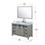 Lexora Marsyas 48 inch W Ash Grey Bath Vanity Cabinet, Cultured Marble Countertop, Faucet Set and 44 in Mirror