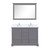Lexora  LVD48DB311 Dukes 48 in. W x 22 in. D Dark Grey Double Bath Vanity, Cultured Marble Top, Faucet Set, 46 in. Mirror
