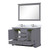Lexora Dukes 48 in. W Dark Grey Double Sink Vanity Cabinet, Cultured Marble Top, Faucet Set, 46 in. Mirror