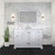 Lexora LD342248DAWQM46F Dukes 48 in. W White Double Sink Vanity Cabinet, White Quartz Top, Faucet Set, 46 in. Mirror