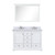 Lexora LVD48DA311 Dukes 48 in. W White Double Sink Vanity Cabinet, Cultured Marble Top, Faucet Set, 46 in. Mirror