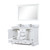 Lexora LVD48DA311 Dukes 48 in. W White Double Sink Vanity Cabinet, Cultured Marble Top, Faucet Set, 46 in. Mirror