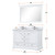 Lexora Dukes 48 in. W White Double Sink Vanity Cabinet, Cultured Marble Top, Faucet Set, 46 in. Mirror