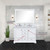 Lexora LVD48DA311 Dukes 48 in. W White Double Sink Vanity Cabinet, Cultured Marble Top, Faucet Set, 46 in. Mirror