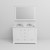 Lexora LVD48DA311 Dukes 48 in. W White Double Sink Vanity Cabinet, Cultured Marble Top, Faucet Set, 46 in. Mirror