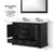 Lexora LD342248DGWQM46F Dukes 48 in. W Espresso Double Sink Vanity Cabinet, White Quartz Top, Faucet Set, and 46 in. Mirror