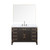 Lexora LVL48SK111 Laurel 48 inch W Brown Oak Vanity Cabinet, Carrara Marble Top, Faucet Set, and 46 in Mirror