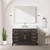 Lexora Laurel 48 inch W Brown Oak Vanity Cabinet, Carrara Marble Top, Faucet Set, and 46 in Mirror
