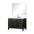 Lexora LVL48SJ111 Laurel 48 inch W Black Oak Vanity Cabinet, Carrara Marble Top, Faucet Set, and 46 in Mirror