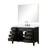 Lexora Laurel 48 inch W Black Oak Vanity Cabinet, Carrara Marble Top, Faucet Set, and 46 in Mirror