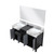 Lexora LZ342255SLISM53 Zilara 55 inch W Black and Grey Double Sink Vanity Cabinet, Castle Grey Marble Top and 53 in Mirror