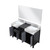 Lexora Zilara 55 inch W Black and Grey Double Sink Vanity Cabinet, Castle Grey Marble Top and 53 in Mirror