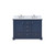 Lexora LVD48DE101 Dukes 48 in. W Navy Blue Double Sink Vanity Cabinet, Carrara Marble Top, and Faucet Set