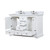 Lexora LVD48DA101 Dukes 48 in. W White Double Sink Vanity Cabinet, Carrara Marble Top, and Faucet Set