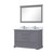 Lexora Dukes 48 in. W Dark Grey Double Sink Vanity Cabinet, Carrara Marble Top, Faucet Set, 46 in. Mirror